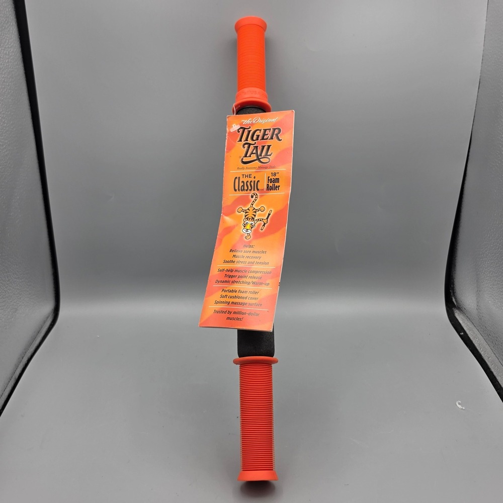NEW Tiger Tail Foam Roller 18in Orange The Classic Handheld Massage Stick